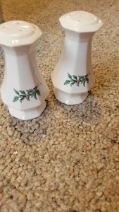 Salz & Pfefferstreuer Nikko Weihnachten Japan Porzellan Stechpalme Vintage - Bild 1 von 10