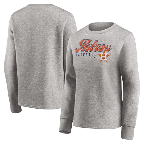 Women's Fanatics Branded Heathered Gray Houston Astros Crew Pullover Sweater Cover