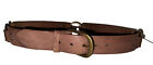 GAP Women's Size S Brown Genuine Leather Studded Ring Accent D-ring Buckle Belt