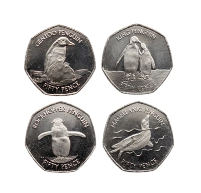Falkland Islands Penguin 50p 4 Fifty Pence Coin Set 2020 Unc Choose Your Coin  - Image 1 of 4