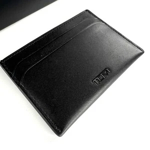 TUMI Nassau SLG Slim Card Case Smooth Black Leather NO BOX - Picture 1 of 6