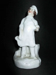 ancien encrier en porcelaine de vieux Paris boulanger avec hotte XIX ème - Picture 1 of 7