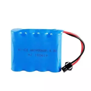 4,8v 1400mah Ni-CD AA Akku SM Stecker für RC Spielzeug Autos Tanks Roboter Boote LKW - Bild 1 von 4