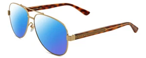 Gucci GG0528S Unisex Pilot Polarized Sunglasses Gold Tortoise Havana 63mm 4Opt - Picture 1 of 8