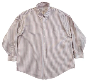Camisa Brooks Brothers 346 para hombre 18 34/35 roja blanca a rayas manga larga de lujo usada en excelente estado - Imagen 1 de 13