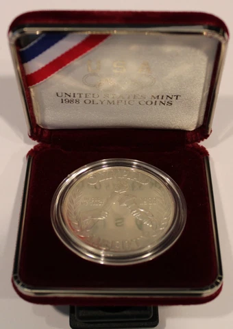 1988-S Proof Olympic Commemorative Silver Dollar (2) Cover