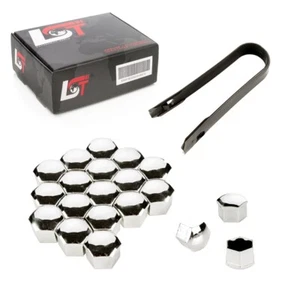 20x Ecrou de Roue Caches Vis D'Enjoliveurs Kit Couleur Chrome 17 MM pour de Fiat - Bild 1 von 9