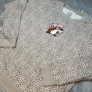Sudadera Buc-ees Estampado Animal Para Mujer XL Bronceada Logo Leopardo Guepardo Salón Suave - Imagen 1 de 6