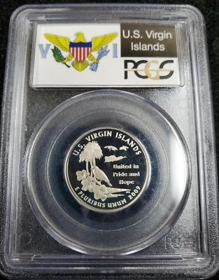 2009-S 25c U.S. Virgin Islands Proof Quarter- PCGS PR69DCAM- Flag Label  - Image 1 of 4
