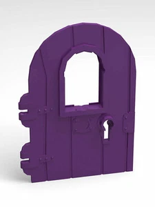 LEGO Purple Door 1 x 4 x 6 Round Top with Window and Keyhole, Nonreinforced Edge - Picture 1 of 2