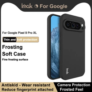 IMAK For Google Pixel 9 Pro XL, Luxury Classic Black Soft Rubber Slim Case Cover - Picture 1 of 7