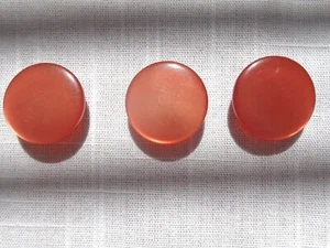 Orange/Red Iridescent (3) Buttons 1 Loop Vintage (#3702) - Picture 1 of 4