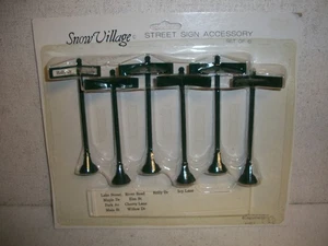 DEPARTMENT 56 "SNOW VILLAGE STRASSENSCHILD ZUBEHÖR" 6er Set Straßenschilder NEU - Bild 1 von 1