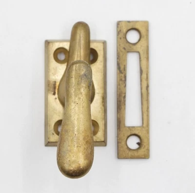 Pestillo abatible de ventana de latón cepillado vintage Foto 1 de 3