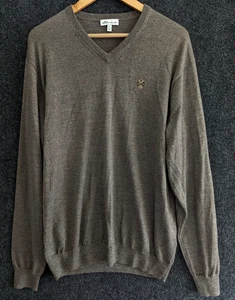 Peter Millar Sweater Mens Size Large Brown L/S Merino Wool Blend Golf Casual EUC - Picture 1 of 9
