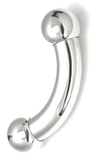 1 PA Prince Albert Bent Curved Barbell 2g 1 Inch 25mm - 13mm Ball Charming Gift - Picture 1 of 7