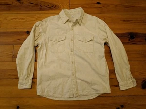 UNIQLO MEN'S WHITE CORD CORDUROY SHIRT OVERSHIRT JACKET SIZE M - Picture 1 of 7