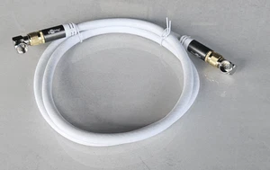 Sat Kabel TV 135dB F-St.Satelliten Antennenkabel Modem Internet Weiss Winkel - Bild 1 von 1