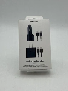 Samsung Ultimate Bundle  USB C-C 25w Super Fast Charger 40w Dual Car Charger - Picture 1 of 2