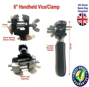 Hand Held Vice Wooden Handle Clamp Grip for Jewellers Modelmaking Craft Hobby UK - Picture 1 of 4