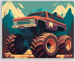 Monster Truck Poster Print Gift Boys Room Kids Grave Digger Big 11x14 Wall Decor - Picture 1 of 7