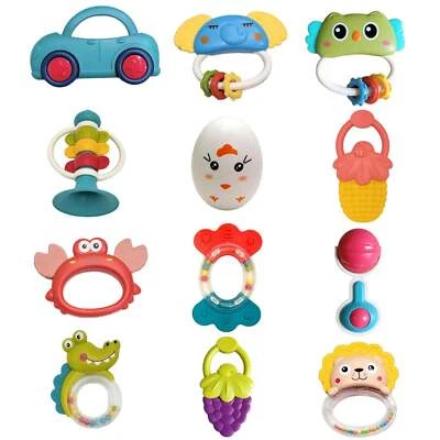 Baby Rattle Teething Handbell Toys 12 PCS Set, Infant Grab N Shake - Изображение 1 из 4