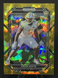KEION WHITE 2023 Prizm Draft Picks ORO GHIACCIO ROTTO #186 Giacche Gialle RC - Foto 1 di 2