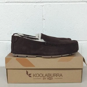Neu W / Kiste Kookaburra Ugg sz9 Wildleder Tipton Braune Slipper Herren Auf Pelz - Bild 1 von 5