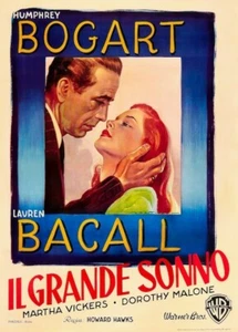 The Big Sleep Italian Release POSTER 1946 Humphrey Bogart Lauren Bacall Rare Big - Picture 1 of 1