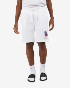 Polo Ralph Lauren MTriple Pony 8.5" Inseam Fleece Shorts, White, L - Picture 1 of 2