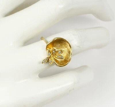 Ring im finnischen Stil, 585 Gold, 14 Karat mit Diamant ca. 0,08 Karat - Bild 1 von 4