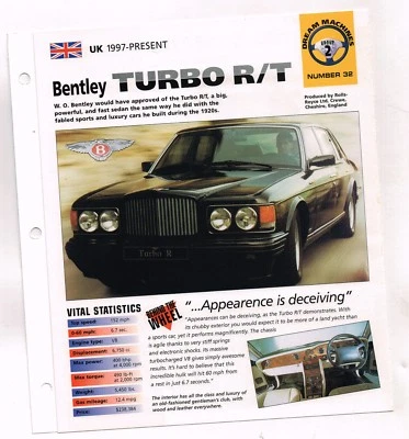1997 / 1998 BENTLEY TURBO R/T IMP Brochure - Image 1 of 2