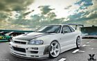 Modified Cars Nissan Skyline R34 GTR Racers NSR34 POSTER A4 A3 BUY 2 GET 1 FREE