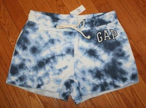 NEW NWT Womens GAP LOGO Fleece Cut-Off Sweatpants Drawstring Shorts Raw Hem *7N - Picture 1 of 6