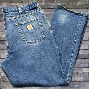 Y2K Carhartt Carpenter Baggy Denim Work Pants - 38x32 - Picture 1 of 7