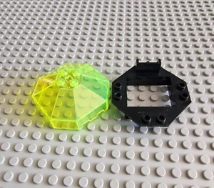 Lego Octagonal Cockpithauben Cockpit 6x6 transparent Gelb Schwarz 2418 2443 P24 - Bild 1 von 1