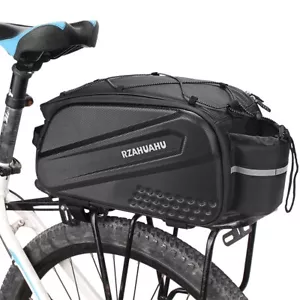 10L Bike Rear Rack Pack Panniers Hard Shell Bag Waterproof Bicycle Saddlebag AU - Picture 1 of 12