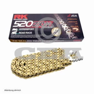Moto CHAÎNE OR XW ANNEAU RK gb520zxw avec 114 rouleaux et joints toriques, offe - Picture 1 of 1