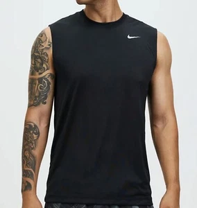 Nike Men Dri-FIt Legend Tank Top Sleeveless Black Shirts Run Jersey DX0992-010 - Picture 1 of 5