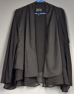 Anthropologie Saturday Sunday Chal Mujer Grande Negro Abrir Frontal Envoltura Foto 1 de 4