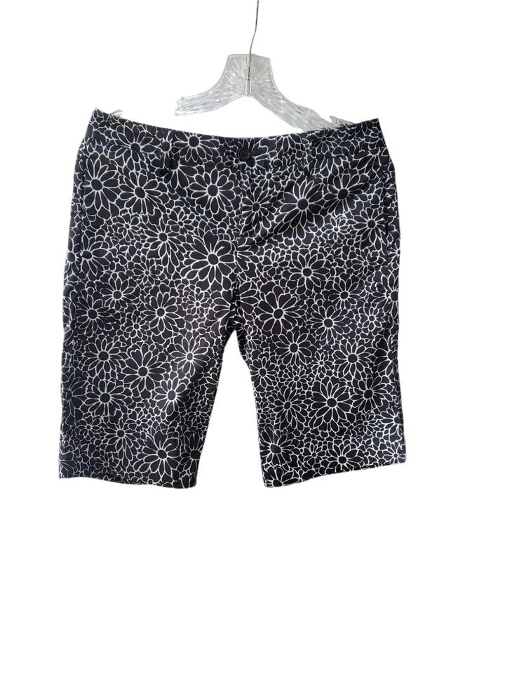 Bermudas Tommy Hilfiger para mujer florales blancas y negras talla 4 mezcla de algodón Foto 1 de 4