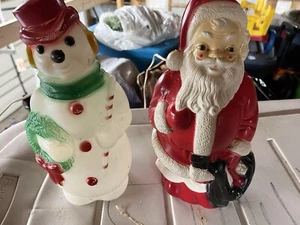 "Molde soplado Imperio 1968 vintage 13"" decoraciones navideñas de Papá Noel y muñeco de nieve" - Imagen 1 de 2