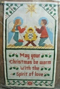 Vintage 1979 Bernat SPIRIT OF CHRISTMAS Cross Stitch Kit w/Bonus Ornament Kit - Picture 1 of 5