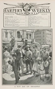 Harper's Weekly: "A Hot Day Broadway" 1901 - Picture 1 of 1