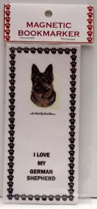 DEUTSCHER SCHÄFERHUND #2 HUND MAGNETISCHES LESEZEICHEN,"I LOVE MY GERMAN SHEPHERD" - Bild 1 von 3