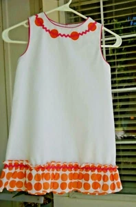 Mulberry St. orange and white, lined, sleeveless child's dress size 5 - Bild 1 von 5
