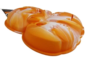 Molde de silicona para hornear pasteles de Halloween calabaza naranja mármol - Imagen 1 de 7