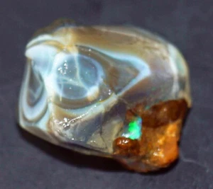 Certified 44.45 Ct Natural Ethiopian Black Opal Welo Fire Rough Loose Gemstone - Picture 1 of 7
