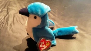 Rocket the Blue Jay Ty Inc 1997 gorro bebé retirado raro con errores y kr - Imagen 1 de 8