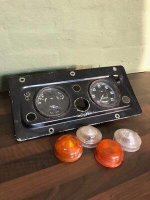 LAND ROVER SERIES 1 & 2 JAEGER Instrument Panel + Indicator Lamp Amps Fuel Speedometer - Image 1 of 4